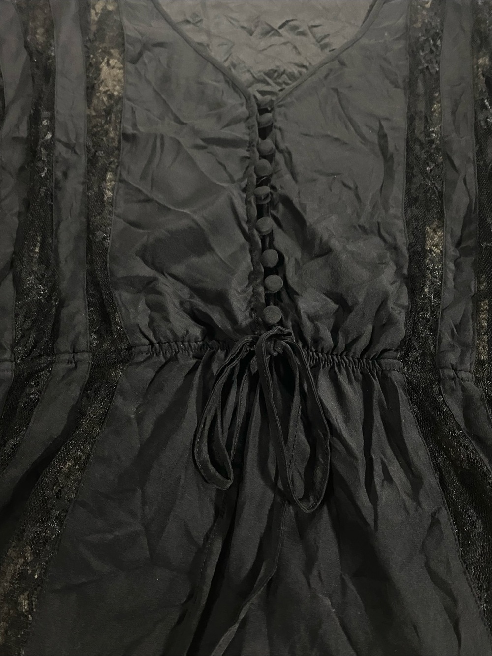 Parker Black Lace Peplum Blouse Top XS - Picture 5 of 9